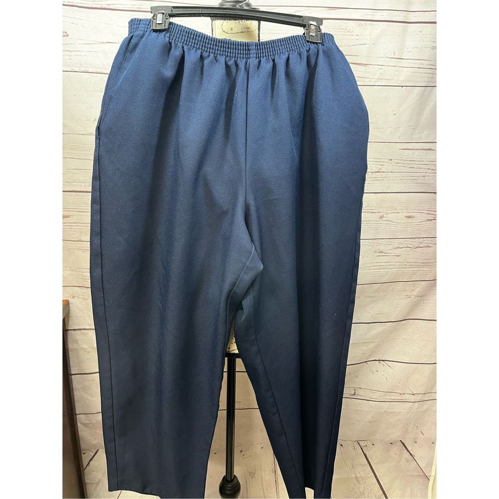 Alfred Dunner 20w navy blue stretchy waist pants - 2584